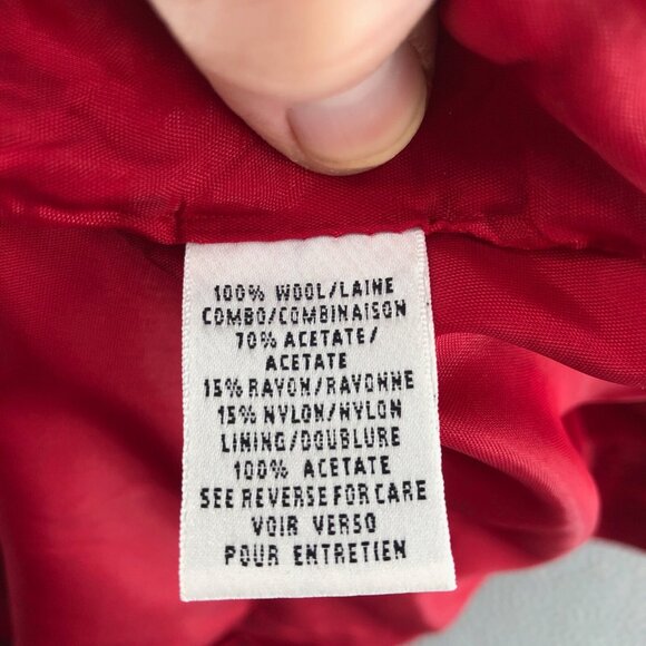 Talbots Dress Womens 6 Petite Red Wool Sheath Crepe Mini Short Sleeve Vintage - Picture 7 of 13